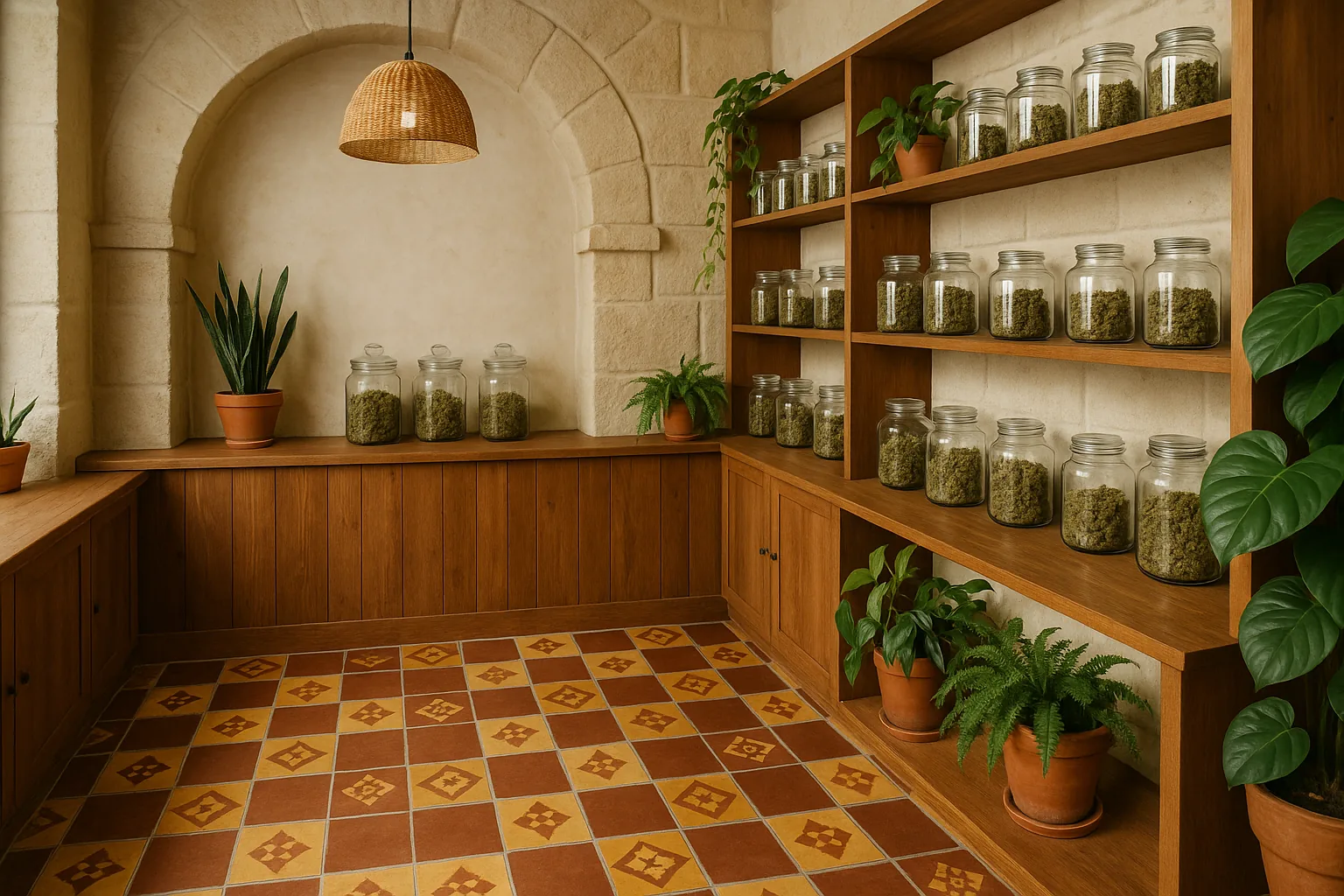 Intérieur boutique CBD à l'esprit marseillais