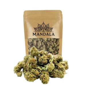 Fleur outdoor buds cbd Mandala couleur vert olive et texture compacte variété chanvre certifié UE