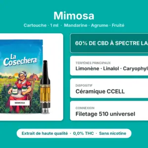Caractéristiques de Cartouche CBD Mimosa La Cosechera 1 ml