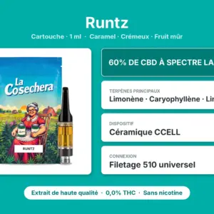 Caractéristiques de Cartouche CBD Runtz La Cosechera 1 ml