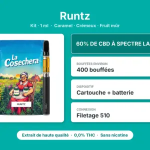 Caractéristiques de Kit Vape CBD Runtz La Cosechera 1 ml