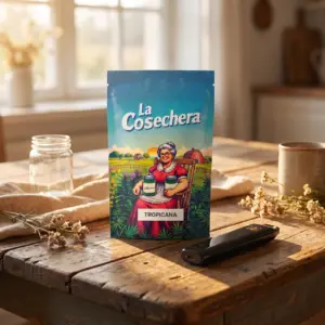 Vape CBD Tropicana La Cosechera 2 ml en mesa de campo